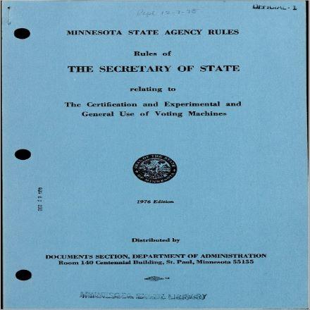 Minnesota Code of Agency Rules (MCAR)