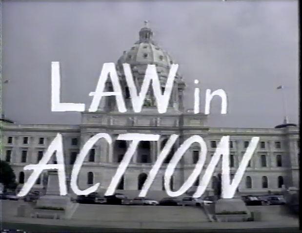 Law in Action text over an image of the Minnesota State Capitol
